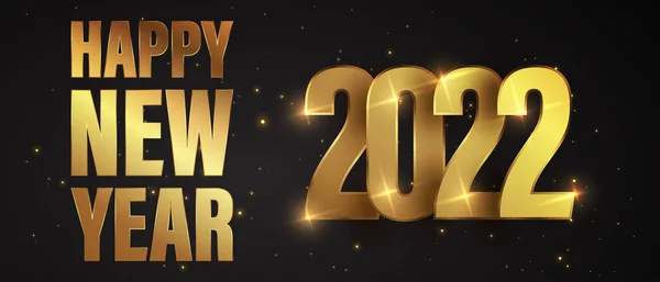Ευτυχισμένο Νέο Έτος Των Χρυσών Πυροτεχνημάτων Διάνυσμα Χρυσό Λαμπερό Κείμενο — Διανυσματικό Αρχείο