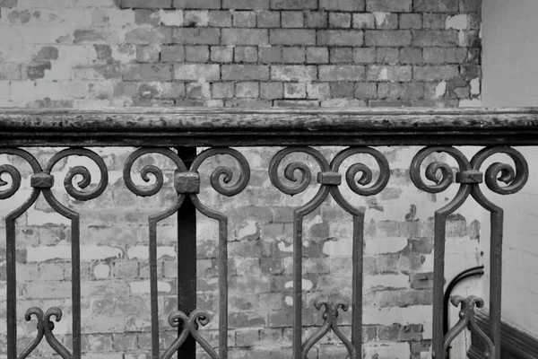 Ancien Mur Escaliers Fer Forgé Sur Les Escaliers Ancien Marché — Photo