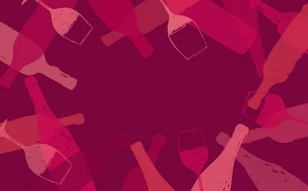 Illustration Fond Pour Les Dessins Vin Dessin Fait Main Verres — Image vectorielle