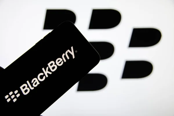 Rheinbach Niemcy Listopad 2021 Logo Marki Kanadyjskiego Producenta Oprogramowania Blackberry — Zdjęcie stockowe