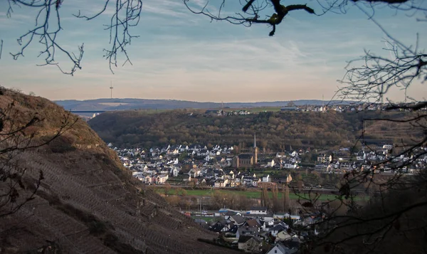 View Moselle Town Dieblich — Fotografia de Stock