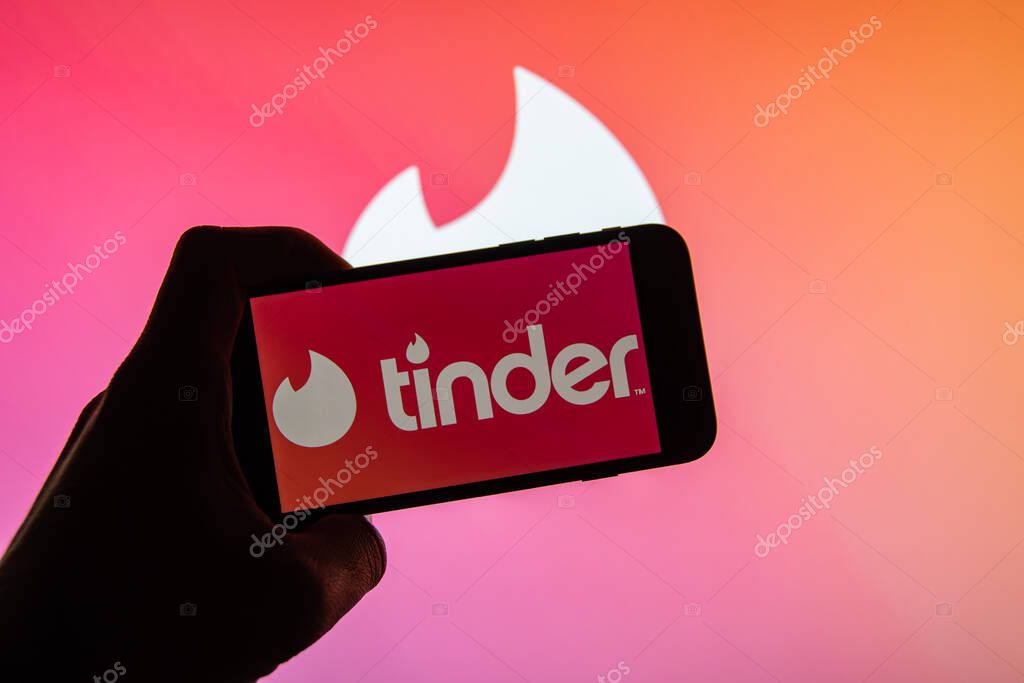 Rheinbach, Germany  4 March 2022,  The brand logo of the mobile dating app 