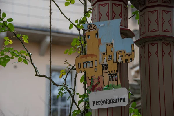 Koblenz Germany March 2022 Sign Reading Pergola Garden Grounds Stolzenfels — Stock Photo, Image