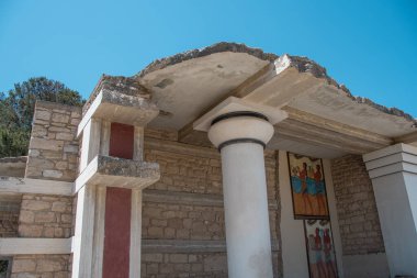 Yunanistan 'ın Girit adasındaki tarihi Knossos Sarayı