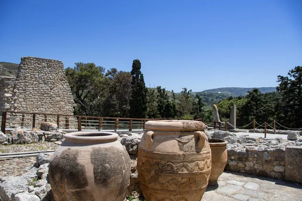 Pithoi Antiguo Palacio Knossos Isla Griega Creta — Foto de Stock