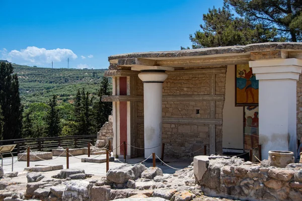 Edificios Reconstruidos Palacio Knossos — Foto de Stock
