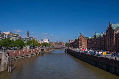 Hamburg, Almanya 22 Haziran 2022, Hamburg Speicherstadt Güneşli bir günde