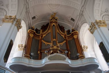 Hamburg, Germany  22 June 2022,  The organ of the St. Michaelis Church in Hamburg