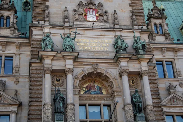 Hamburg Germany June 2022 Part Facade Hamburg City Hall — Zdjęcie stockowe