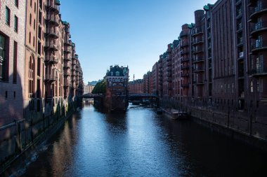 The famous Speicherstadt in Hamburg in the afternoon