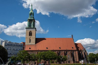 Berlin, Germany  28 June 2022,  The evangelical St. Marienkirche in Berlin at Alexanderplatz
