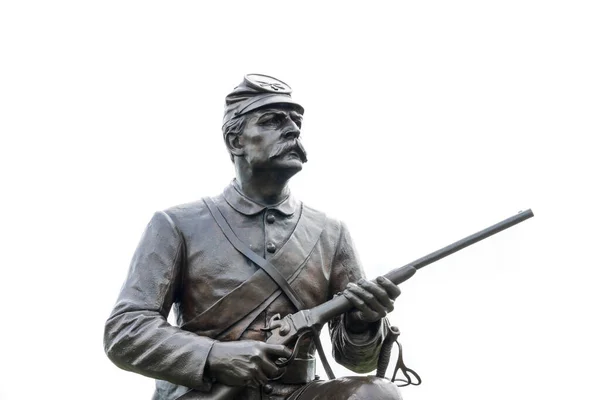 Gettysburg Septiembre 2020 Detalle Estatua Monumento Caballería Pensilvania Parque Militar — Foto de Stock