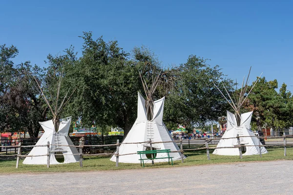 Oklahoma City Septiembre 2021 White Tepees Frontier Experience Área Oklahoma — Foto de Stock
