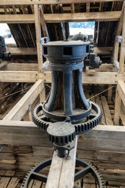 Vicksburg, MS - 23 Ekim 2021: Amerikan İç Savaşı 'nda Birleşik Devletler Donanması' na bağlı buharlı bir gemi olan USS Kahire 'nin Capstan' ı.