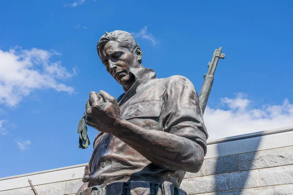 Atlantic Cit Oktober 2020 Detalj Den Sörjande Soldatens Bronsskulptur Thomas — Stockfoto