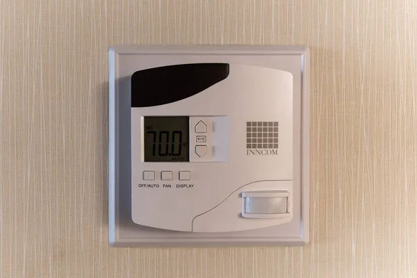 Whippany Μαρτίου 2022 Θερμοστάτης Ξενοδοχείου Honeywell Inncom Διαχειρίζεται Θερμοκρασία Δωματίου — Φωτογραφία Αρχείου