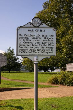 Point Pleasant, Batı Virginia - 10 Eylül 2021 General Joel Leftwich komutasındaki Batı Virginia Milis Tugayı 1812 Savaşı sırasında Point Pleasant 'tan Ohio sınırına doğru yola çıktı..