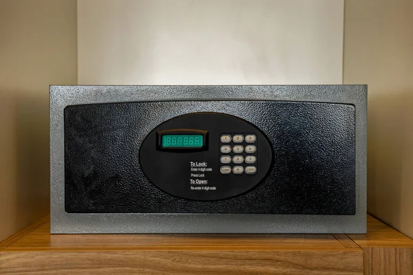 Front Loading Room Hotel Safe Electronic Lock Located Closet Has — Stockfoto