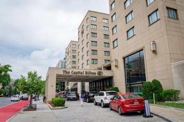 Washington, DC - June 27, 2022: The Capital Hilton, originally named the Hotel Statler, is a historic hotel located two blocks from the White House.