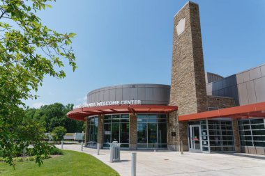Boothwyn, PA - 19 Mayıs 2019: Pennsylvania Delaware Otoyolu Karşılama Merkezi, Yukarı Chichester Kasabası 95..