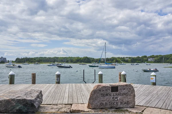 Falmouth Junio 2019 Barcos Agua Vistos Desde Town Landing Old — Foto de Stock