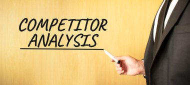 El yazısı KOMPETITOR ANALYSIS, işaretleyici, iş konsepti
