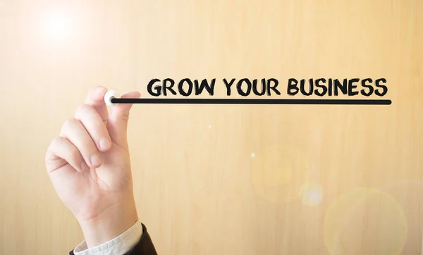 Pisanie Ręczne Napis Grow Swój Biznes Markerem Koncepcja Biznesowa — Zdjęcie stockowe