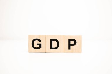 Ahşap küplerde gdp kavramı. İş konsepti