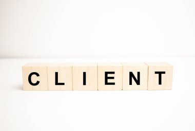 Tahta küplerin müşteri konsepti. İş konsepti