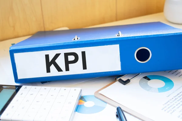 Kpi Words Labels Document Binders — Stock Photo, Image