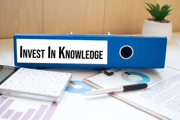 Invest Knowledge Words Štítky Pořadači Dokumentů — Stock fotografie