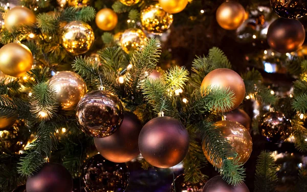Weihnachten Und Neujahr Urlaub Hintergrund Mit Bokeh Vintage Farbe Getönt — Stockfoto