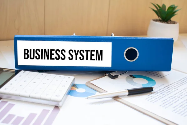 Business System Words Labels Document Binders — Stock Photo, Image