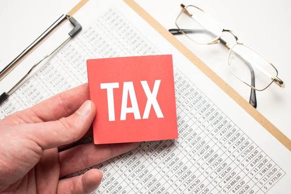 Steuern 2022 Konzeptioneller Hintergrund Mit Diagramm Papieren Taschenrechner — Stockfoto