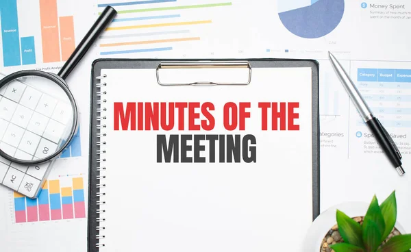 Minutes Meeting Concept Closeup Business Finance Concept — Stock Photo, Image