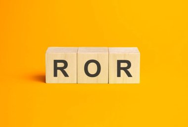 ROR, questions and answers on wooden cubes. Concept