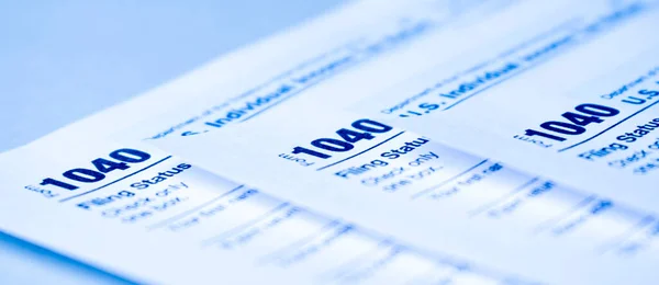 Lege Inkomstenbelasting Vormen Amerikaanse 1040 Inkomensbelastingaangifte Individuele Vorm — Stockfoto