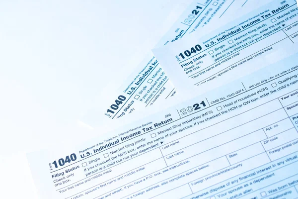 Formulários Imposto Sobre Rendimento Branco American 1040 Formulário Declaração Imposto — Fotografia de Stock
