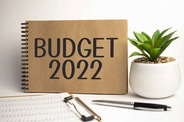 Budget 2022 Paper Notepad Office Work Place — Stockfoto