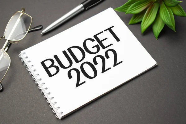 Budget 2022 Word Business Marketing Words Typography Concept — Zdjęcie stockowe