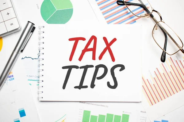 Tax Tips Koncept Detailní Záběr Obchodní Finanční Koncepce — Stock fotografie