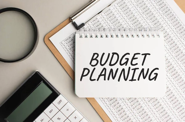 Notepad Text Budget Planning Black Marker White Background — Stock Photo, Image