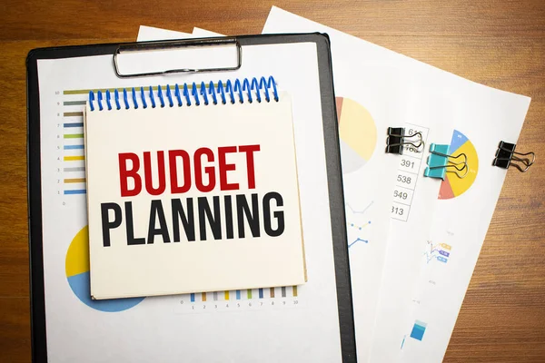 Budget Planning Written Notepad Office Desk — Stock Photo, Image