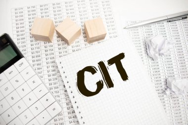cit, corporate, income, tax, written in notebook on the white background clipart