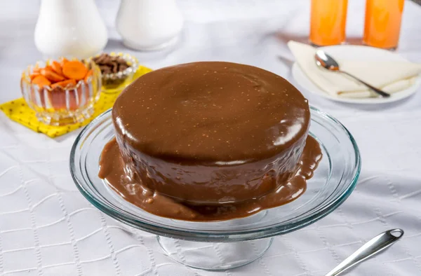 Carrot Cake Chocolate Icing — Stock Photo, Image