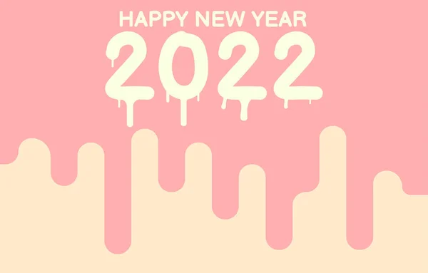 2022年新年グリーティングカード画像 最小スタイル 装飾された 背景ベクトルイラスト — ストックベクタ