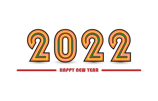 2022 Imagen Tarjeta Felicitación Año Nuevo Estilo Mínimo Decorado Con — Archivo Imágenes Vectoriales