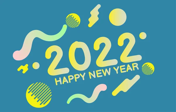 2022 Imagen Tarjeta Felicitación Año Nuevo Estilo Mínimo Decorado Con — Archivo Imágenes Vectoriales