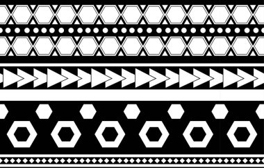 Geometrik oryantal kabile modeli geleneksel arka plan halı, duvar kağıdı, giysi, ambalaj, batik, kumaş, Vektör illüstrasyon nakış tarzı.