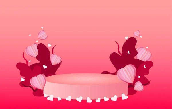 День Народження Валентина Векторна Ілюстрація Солодкий Червоний Рожевий Папір Перерізав — стоковий вектор